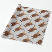 Cute Highland Koe Cadeaupapier (Uitgerold)