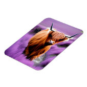 Cute Highland Koe in Lavender Field Magneet (Linkerzijde)