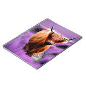Cute Highland Koe in Lavender Field Notitieboek (Linkerzijde)