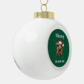 Cute Highland Koe Kerstmis Keramische Bal Ornament (Links)