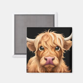 Cute Highland Koe Magneet (Voorkant / Achterkant)