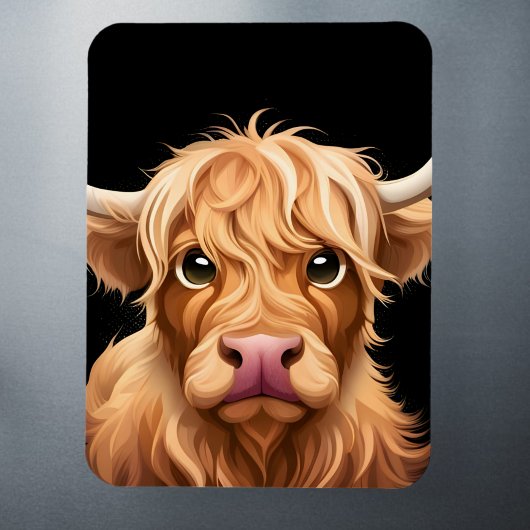 Cute Highland Koe Magneet
