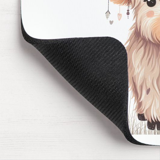 Cute Highland Koe Muismat (Hoek)