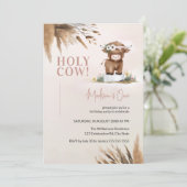 Cute Highland Koe Pampas Boerderij 1e verjaardag Kaart (Staand voorkant)