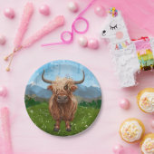 Cute Highland Koe Papieren Bordje (Feest)