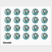 Cute Highland Koe Ronde Sticker (Vel)