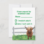 Cute Highland Koe RSVP Kaartje (Achterkant)