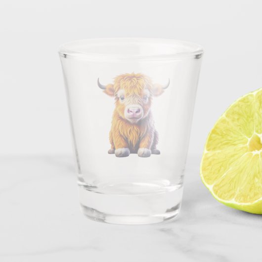 Cute Highland Koe Shot Glas (Achterkant)