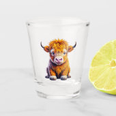 Cute Highland Koe Shot Glas (Voorkant)