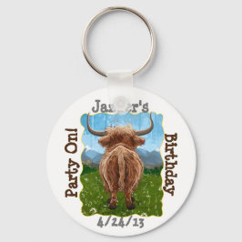 Cute Highland Koe Sleutelhanger