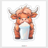 Cute Highland Koe Sticker (Vel)