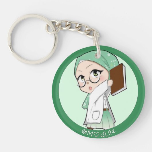 cute hijabed anime key chain sleutelhanger (Voorkant)