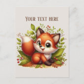 Cute hiking fox lovers customizable  briefkaart (Voorkant)