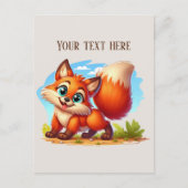 Cute hiking fox lovers customizable briefkaart (Voorkant)