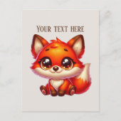 Cute hiking fox lovers customizable  briefkaart (Voorkant)