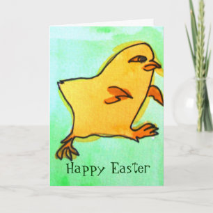 Cute hip Easter chick retro illustratie Feestdagen Kaart