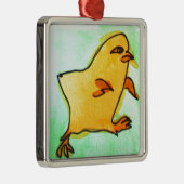 Cute hip Easter chick retro illustratie Metalen Ornament (Rechts)