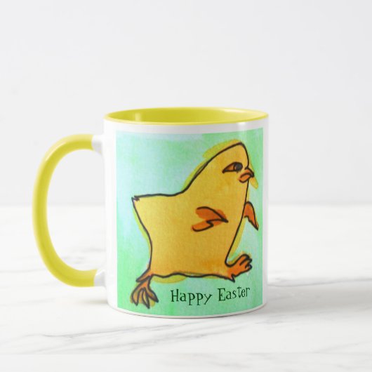 Cute hip Easter chick retro illustratie Mok (Links)
