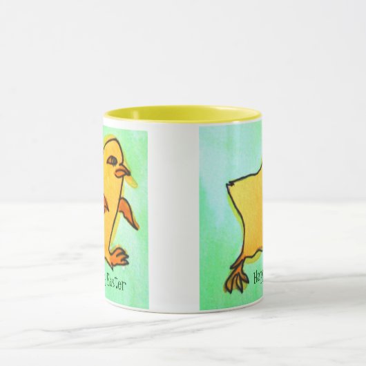 Cute hip Easter chick retro illustratie Mok (Midden)
