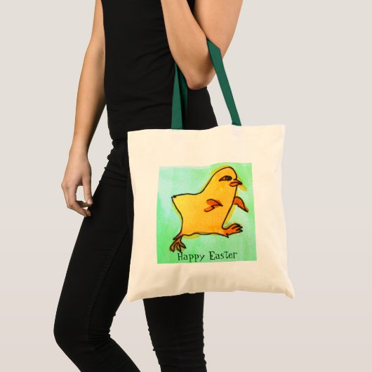 Cute hip Easter chick retro illustratie Tote Bag (Voorkant (product))