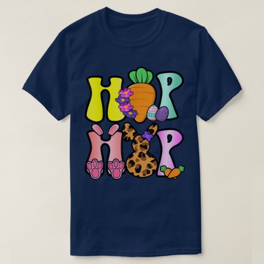 Cute Hip Hop Easter voor vrouwen Leopard Bunny T-shirt (Design voorkant)
