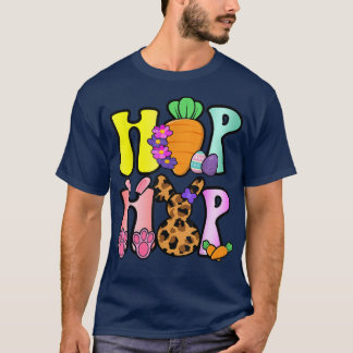 Cute Hip Hop Easter voor vrouwen Leopard Bunny T-shirt