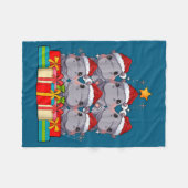 Cute Hip Le Hiptamus Christmas Tree Xmas Hat  Fleece Deken (Voorkant (Horizontaal))