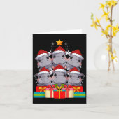 Cute Hip Le Hiptamus Christmas Tree Xmas Hat  Kaart (Gele Bloem)