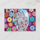 Cute Hippie Elephant met Colorful Flowers Visitekaartje (Achterkant)