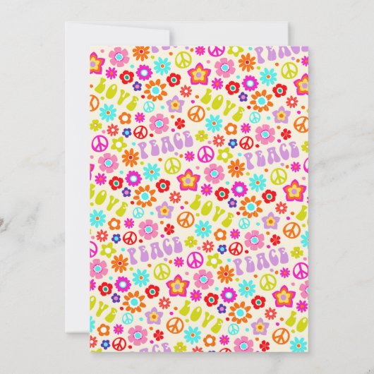 Cute hippie feest uitnodiging (Achterkant)