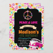 Cute hippie feest uitnodiging (Voorkant / Achterkant)