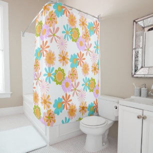 Cute Hippie Flower Pattern Douchegordijn