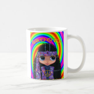 Cute Hippie Girl Doll Headband Groovy Koffiemok