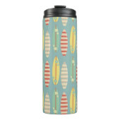 Cute Hippie Hawaii Surfboard Pattern Blue Thermosbeker (Voorkant)