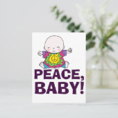 Cute Hippie/Hippy Tie Dye Peace Baby Briefkaart (Staand voorkant)