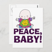 Cute Hippie/Hippy Tie Dye Peace Baby Briefkaart (Voorkant / Achterkant)