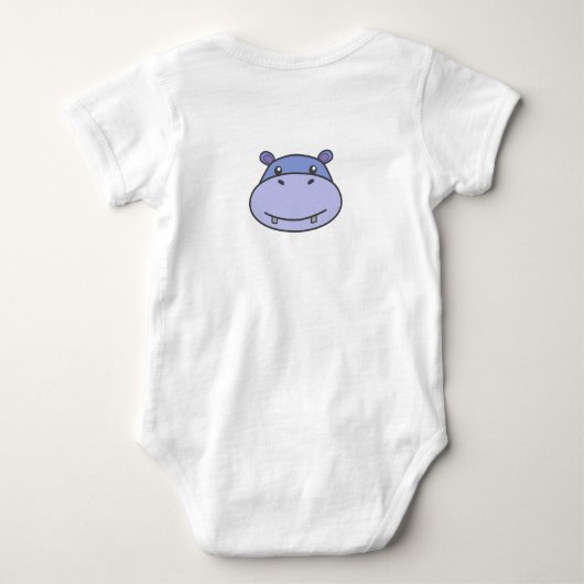Cute Hippo Baby Bodysuit (Achterkant)