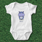 Cute Hippo Baby Bodysuit