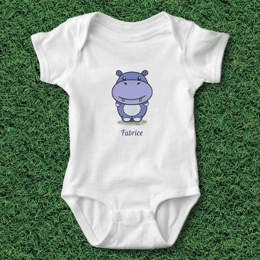 Cute Hippo Baby Bodysuit