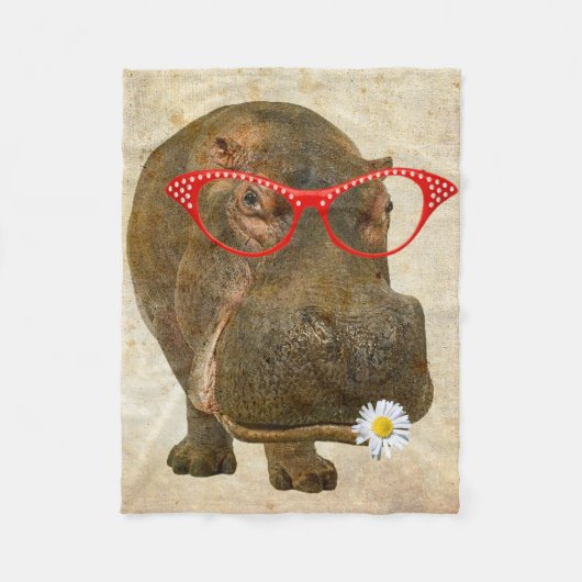 Cute Hippo Baby Fleece Blanket! Deken (Voorkant)
