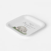 Cute Hippo Baby shower Napkins Papieren Bordje (Gebogen)