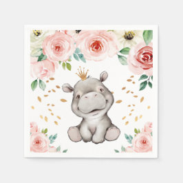 Cute Hippo Baby shower Napkins Servet