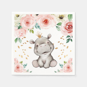 Cute Hippo Baby shower Napkins Servet