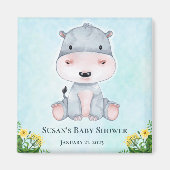 Cute Hippo Baby shower Party Favors Magneet (Voorkant)