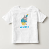 Cute Hippo Birthday Cupcake Specialized Kinder Shirts (Voorkant)