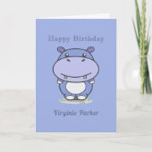 Cute Hippo Birthday Kaart (Voorkant)
