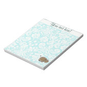 Cute Hippo; Blauwgroen Notitieblok (Linkerzijde)