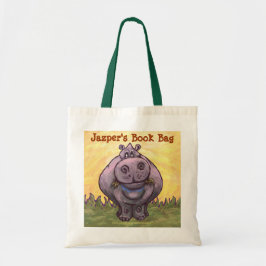 Cute Hippo Book Bag Tote Bag