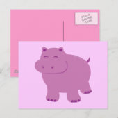 Cute Hippo Briefkaart (Voorkant / Achterkant)