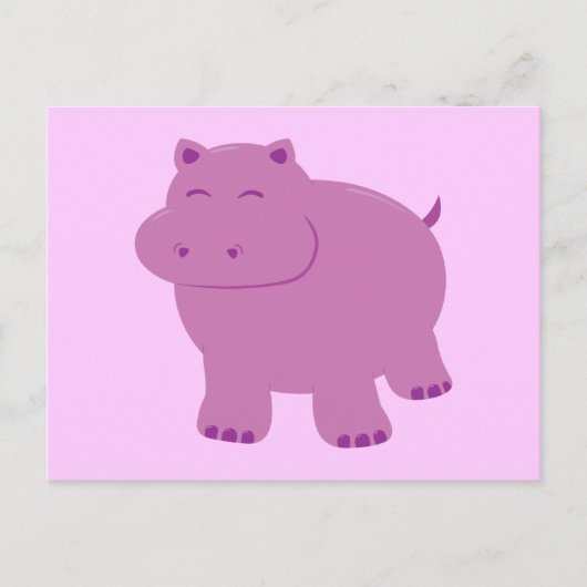 Cute Hippo Briefkaart (Voorkant)